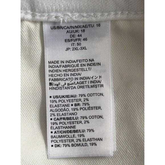 Amazon Essentials Classic 5-Pocket Denim Skirt White Stretch Above Knee Size 16 - Picture 8 of 10